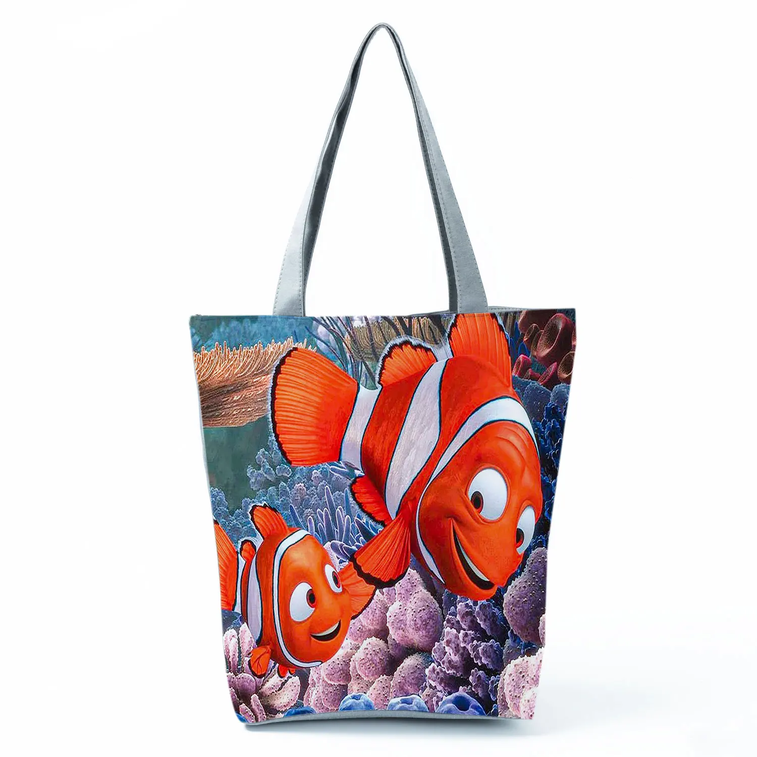 Disney Finding Nemo Printed Handbag Dory Graphic High Capacity Shoulder Bag Fish Reusable Shopping Bag Casual Women Beach Tote