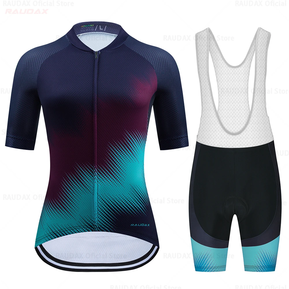 Women's Cycling Jersey 2021 Team Raudax Summer Cycling Clothing Racing