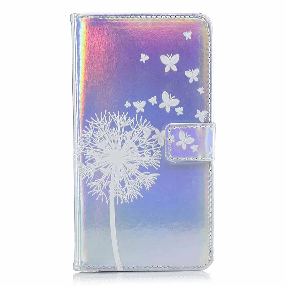 White Dandelion J400F J600F лазерный чехол флуоресцентный откидной Чехол-кошелек для samsung Galaxy S8 S9 A8 A6 Plus J4 кожаный силиконовый чехол B37 - Цвет: White Dandelion