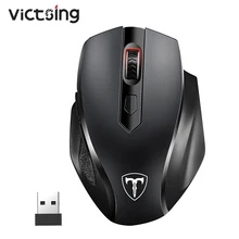 VicTsing полный Размеры Беспроводной Мышь с Nano USB приемник 5 регулируемых потребительская уровень 6-кнопочная для Тетрадь/ПК/ноутбук/компьютер/Macbook