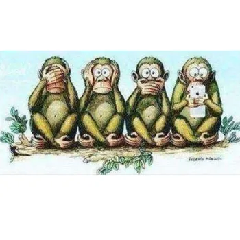 

Fashion 5D Home Decor 4pcs Funny monkeys Diamond Painting Cross Ctitch Kit Wall Sticker Mosaic Diamond Embroidery Painting