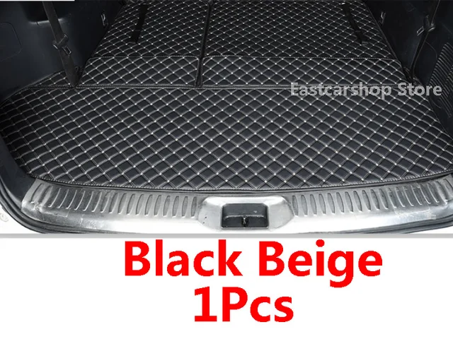 For Toyota Highlander XU70 Kluger 2021 2022 Car All Surrounded Leather Rear Trunk Mat Cargo Boot Liner Tray Rear Boot Luggage Black Beige 1Pcs