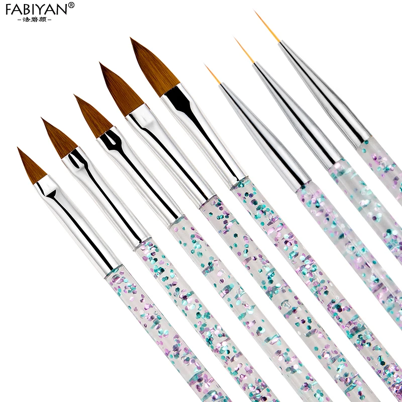 

8Pcs/Set Nail Art Liner Painting Brush Crystal Acrylic UV Gel Brush Stripe Flower Painting Carving Drawing Pen Manicure Tools