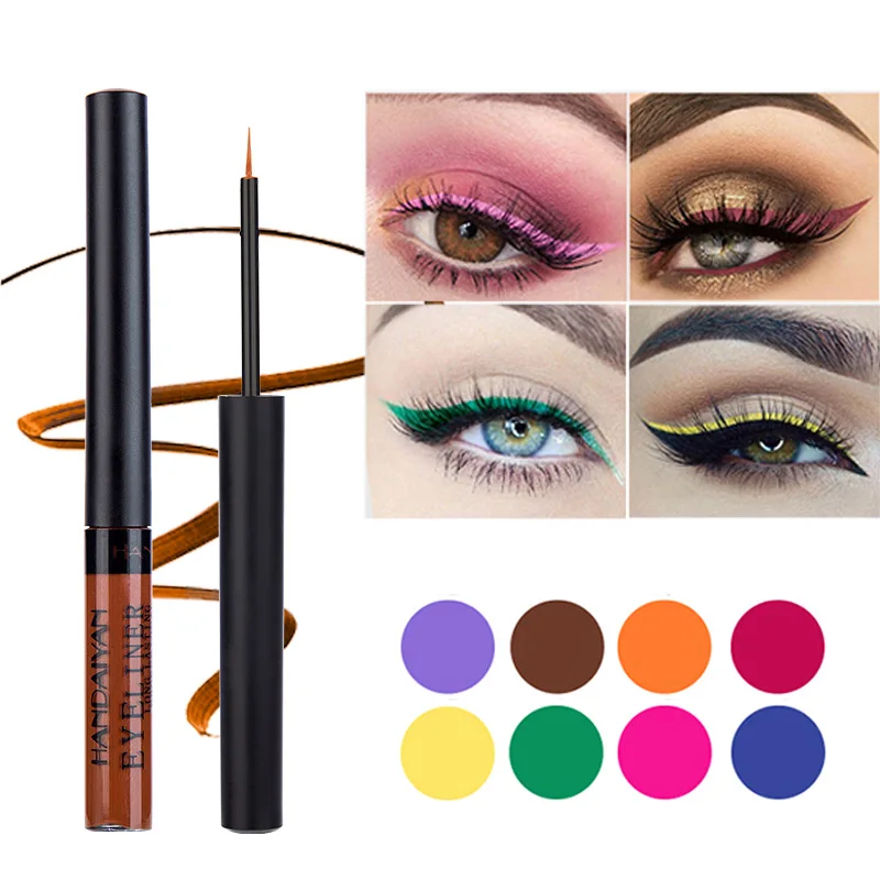 

HANDAIYAN Colorful Liquid Eyeliner Waterproof Long Lasting Make Up Cosmetics Matte Eye Liner Blue White Green Eyliner Pencil