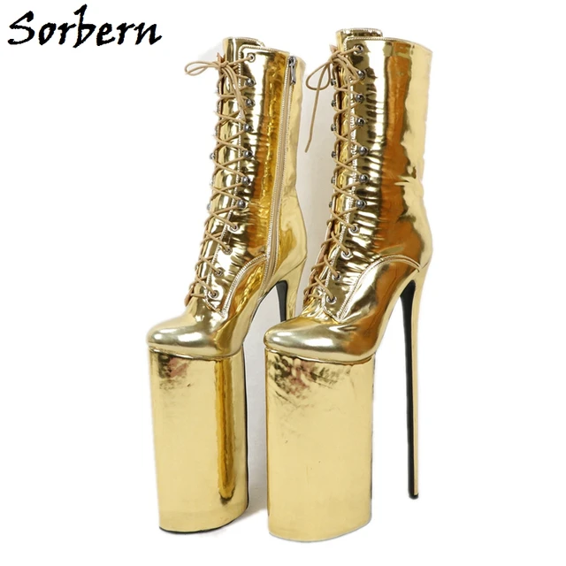 Sorbern 12 Inch Over The Knee Boots Unisex Heelless Thick Platform Shoes  Made-To-Order Size 33-48