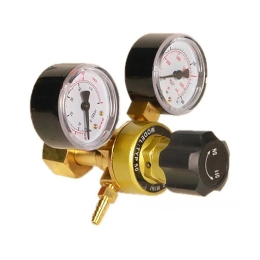 Mig Tig Pressure Regulator Reducer Durable Mini Gas Bottle Tool High Accuracy Accessories Brass Argon CO2 Home Twin Gauge