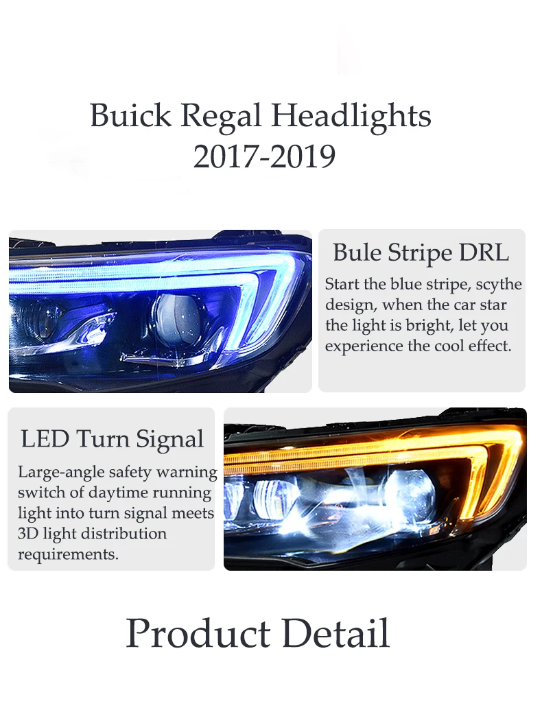 DY_L Автомобиль Стайлинг корпус передней фары для Buick Регал фары Регал светодиодный фары DRL Объектив Двойной Луч Биксенон HID