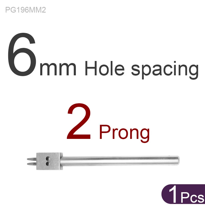 PG196MM2 Кожа перфорационный инструмент 1/2/4/6/10 зубец 4/5/6/8 мм расстояние между отверстиями Round1mm Диаметр укалывание Утюг для кожи ремесла с ящик для хранения - Цвет: PG196MM2