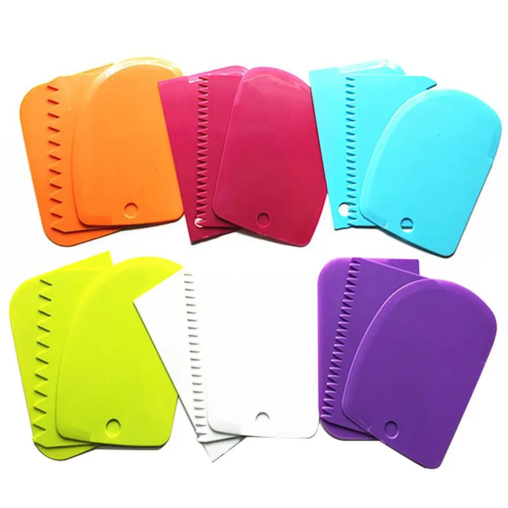 

3Pcs Pastry Dough Cutter Cake Bread Slicer Fondant Spatula Scraper Baking Tools Scraper Cake Blade Spatula For Patisserie