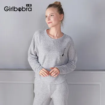 

New Style Autumn Comfortable Long Sleeve Simple Natural Pajamas Lingerie Two-Piece Suit Women's Clothing Factory Wholesale