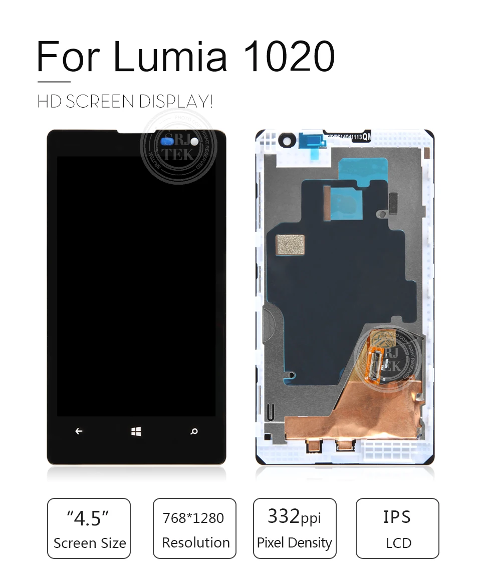 Гарантия 4,5 "для NOKIA Lumia 1020 lcd сенсорный экран для NOKIA Lumia 1020 дисплей дигитайзер сборка запасные части