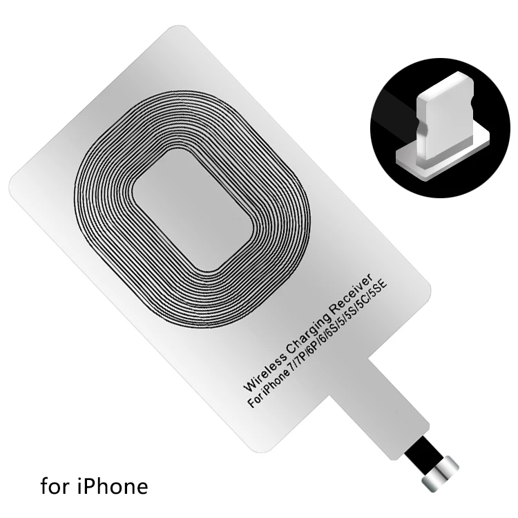 Receiver for iPhone Универсальный 5 Вт Беспроводной зарядный приёмник модуль для samsung Xiaomi huawei микро Тип usb C для iPhone 7 6s 6 Plus 5 SE 5S - Тип штекера: Receiver for iPhone