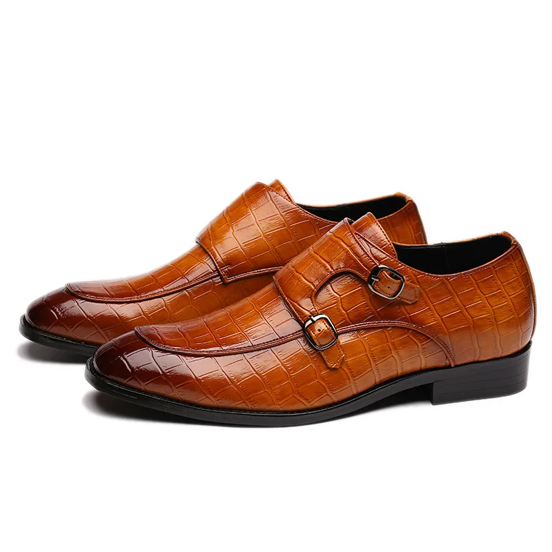 

2019 Autumn New Business Crocodile Pattern Side Buckle Casual Generous Exquisite Car Line Men's Leather Shoes