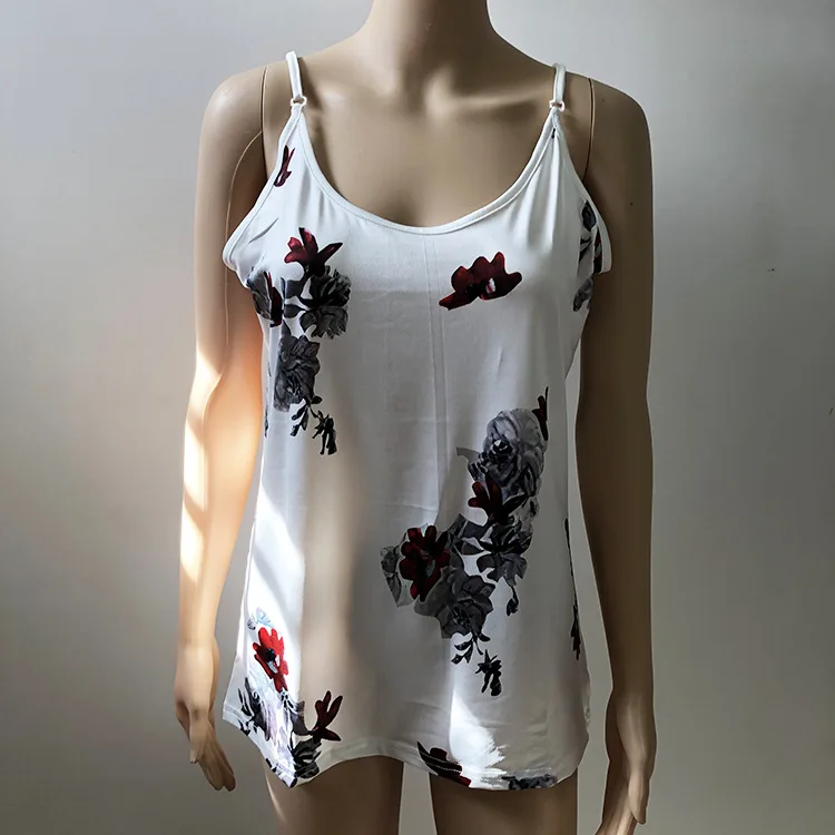 pink camisole 2021 Summer Women Fruit Plant Feather Printed Loose Camis Tank Tops Oversized S-5XL Lady Loose Camisole WDC7674 lace camisole