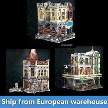 

MOC City Streetview Building model The Ruin City Bank Model Assembly Bricks Building Blocks Kids Educational Toys Christmas Gift