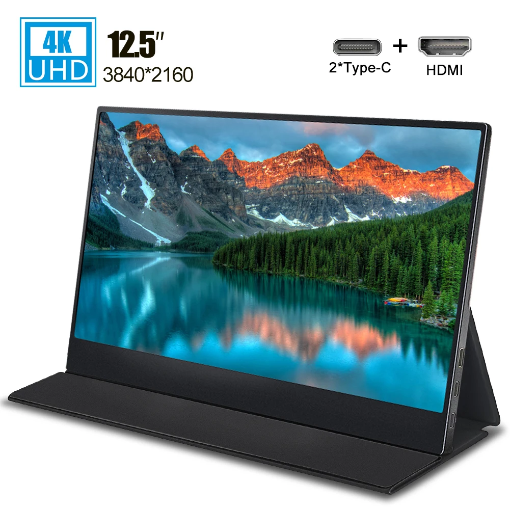 12 5 дюймов 4K жидкокристаллический дисплей 3840X2160 IPS экран портативный монитор в