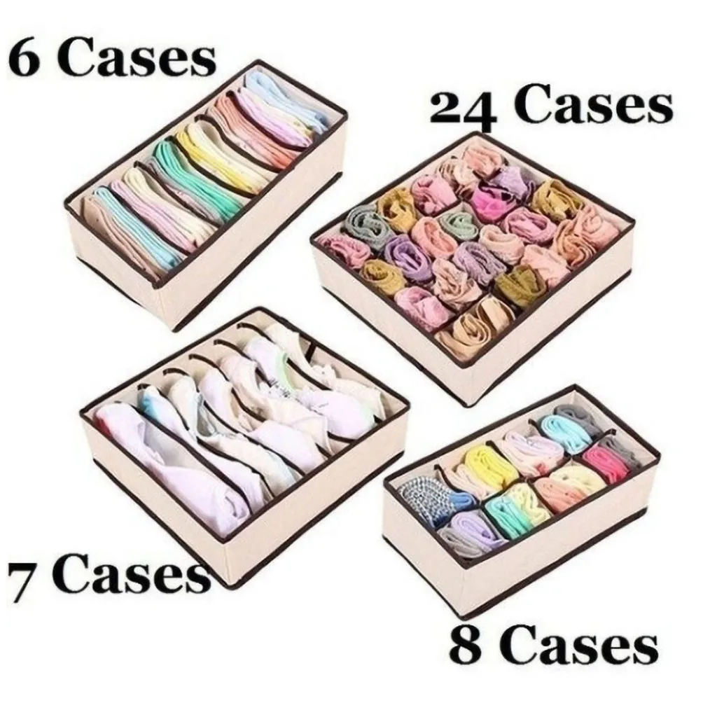 4 Pack Closet Underwear Organizer Drawer Divide by for Underwear Bras Socks Ties organizador organizador armario органайзер