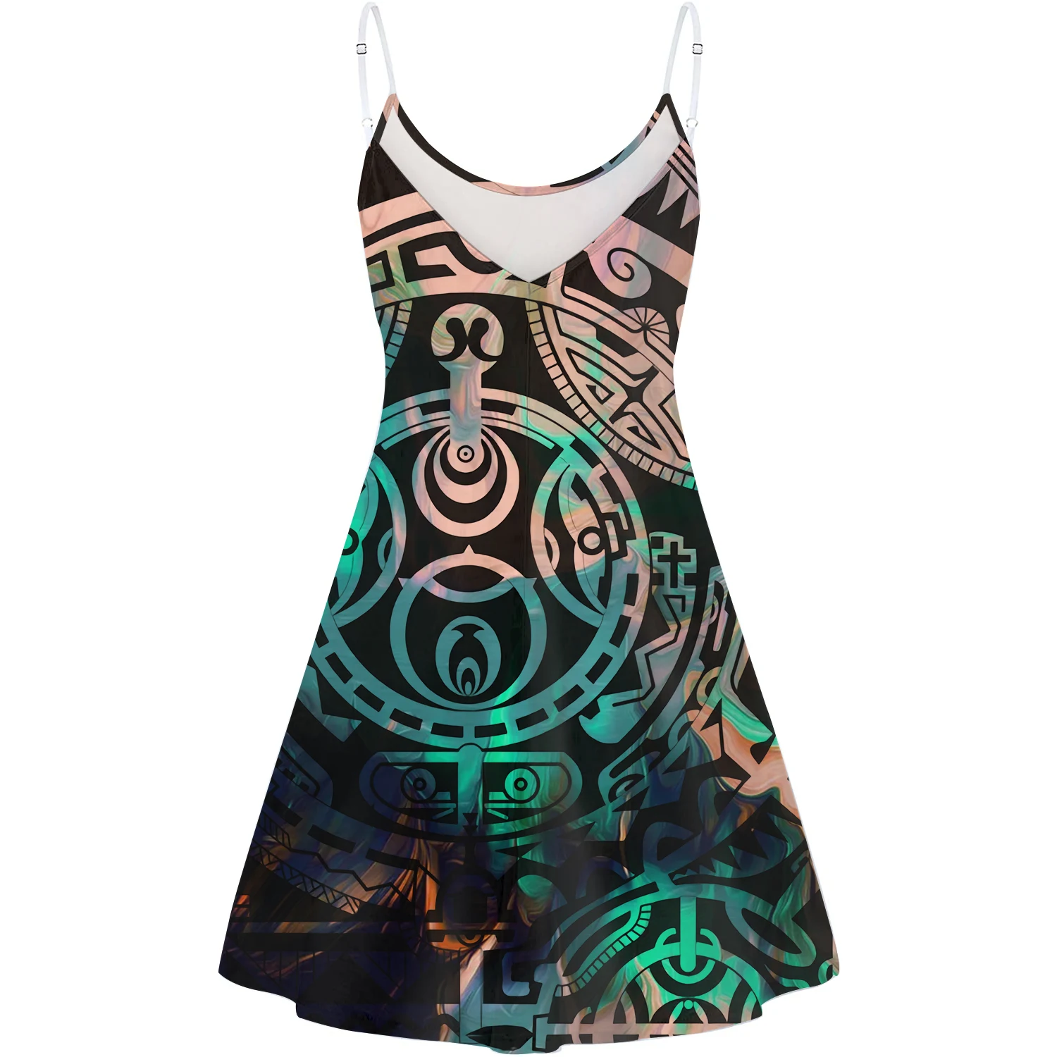 PROD 1005003210305768 Casual Dresses For Ladies Polynesian Samoa Dwayne
Johnson Same Tattoos Colorful Pattern Print Girls Beach Party Oversized
Women