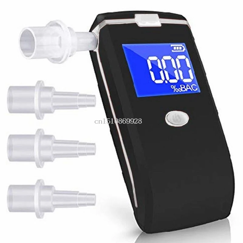 

Digital Breath Alcohol Tester Portable Breathalyzer with LCD Display with 4 Mouthpieces 448A