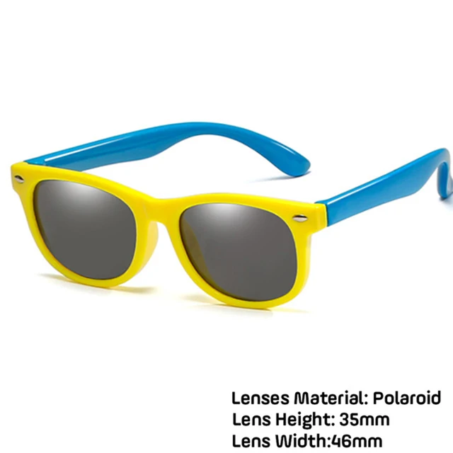 LongKeeper Kids Polarized Sunglasses TR90 Boys Girls Sun Glasses Silicone Safety Glasses Gift For Children Baby UV400 Eyewear yellow blue