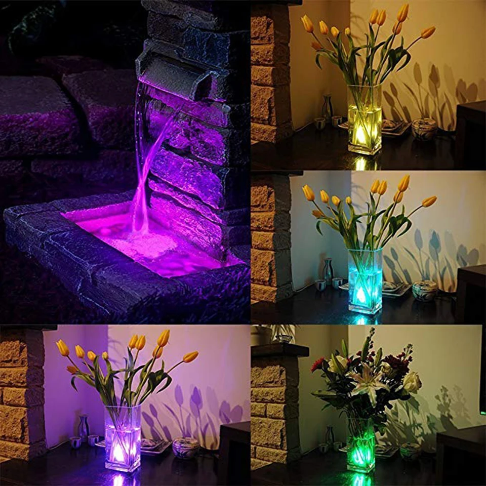 IP68 Waterproof RGB Submersible Light Battery Operated Underwater Night Lamp For Fish Tank Pond Swimming Pool Wedding Party underwater led strip lights