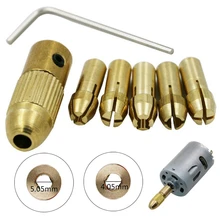 

Mini Drill Collet 0.5-3.0mm Brass Dremel Mini Drill Chuck For Electric Motor Shaft Drill Bit Tool Drill Chuck Adapter W/ Wrench
