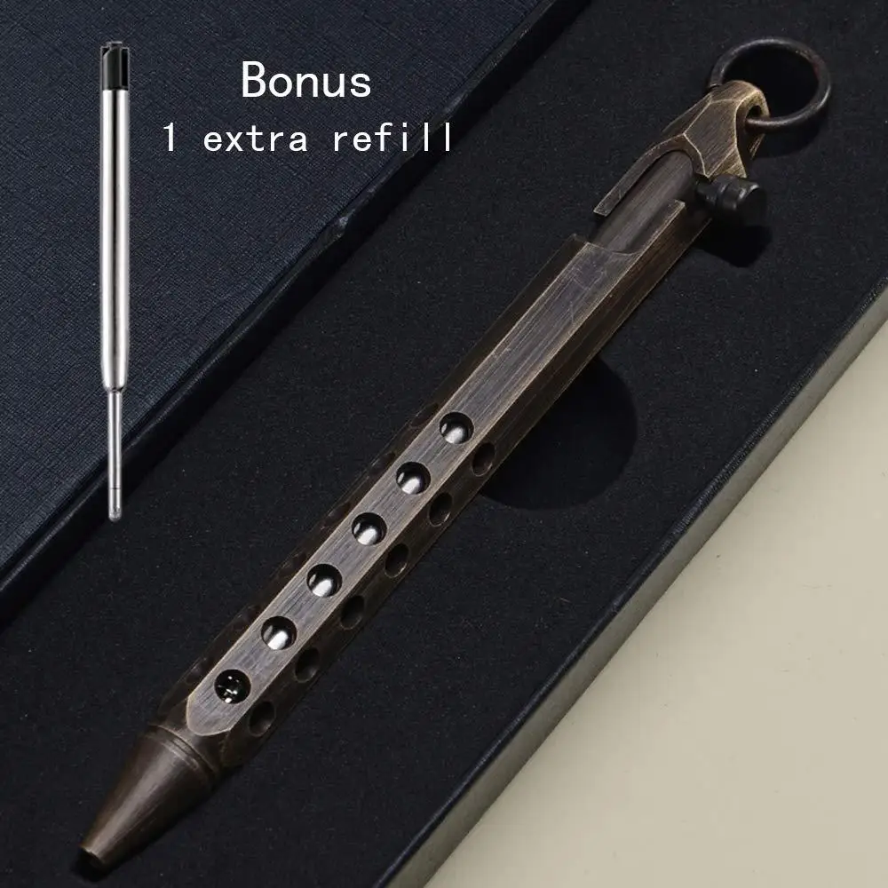 

Solid Brass Bolt Action Pen Hexagonal Six Edge Hollow Out Grip for Pocket EDC Color Natural