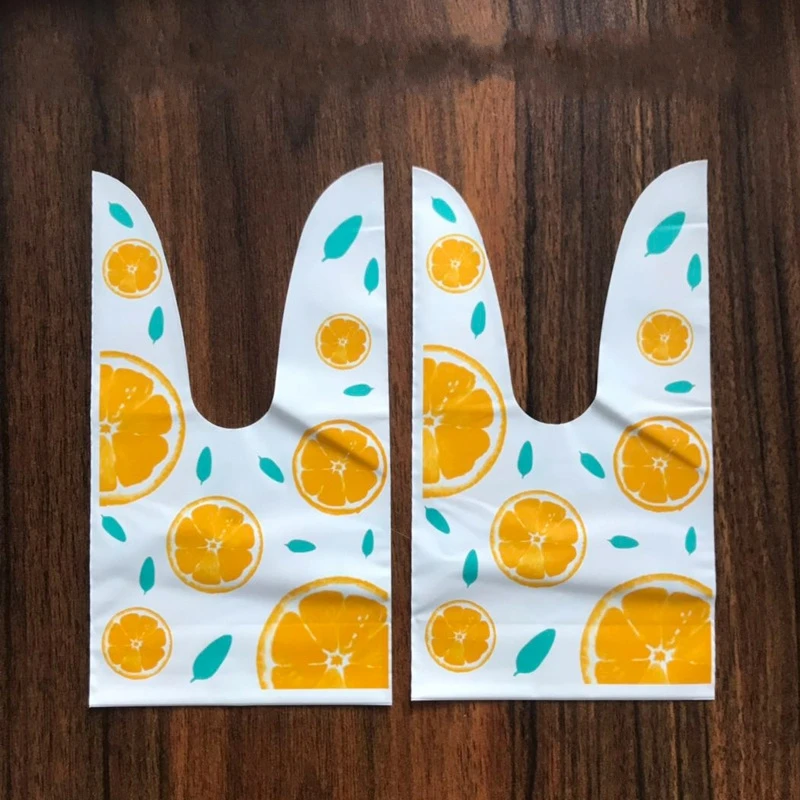 orange 50 шт./лот 13x22 см милый кролик ухо пластиковый мешок печенья сумки подарочные пакеты для конфет Печенье закуски выпечка посылка день рождения декор 66 - Цвет: orange