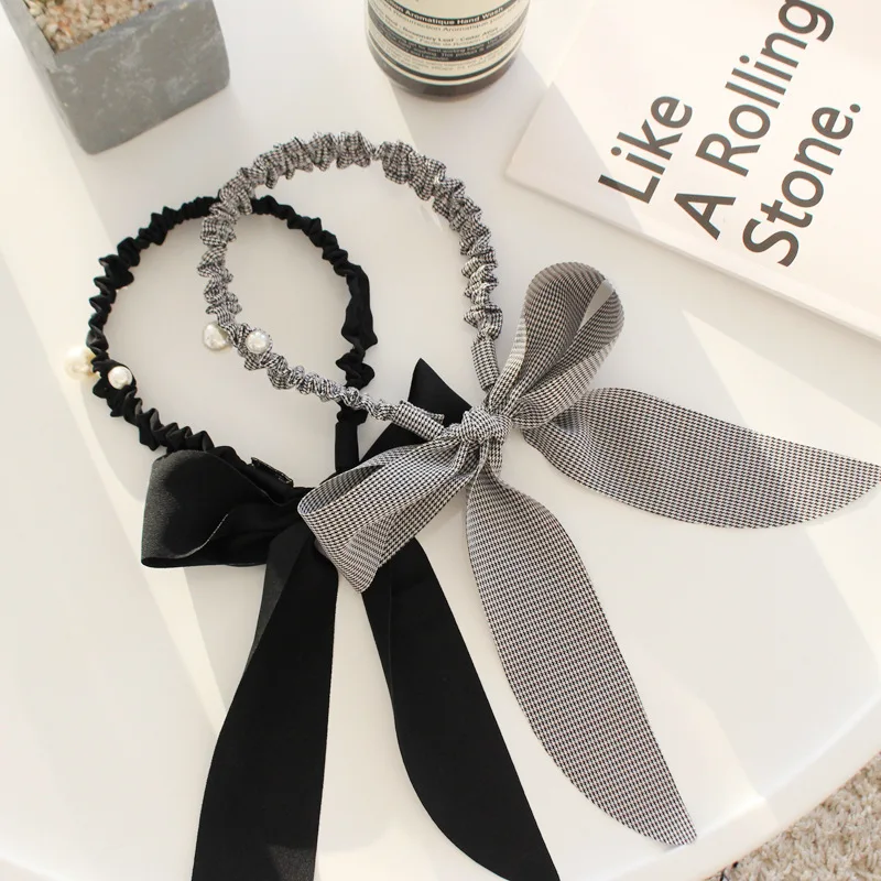 Южная Корея простой бант повязки для волос оголовье сплошной цвет Японский Корейский ретро ленты аксессуары для волос головной убор для взрослых