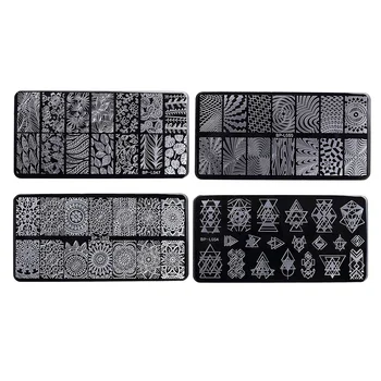 

4pcs DIY Stampers Plates Sets Nail Art Tools Templates for Manicure Nail Salon Home