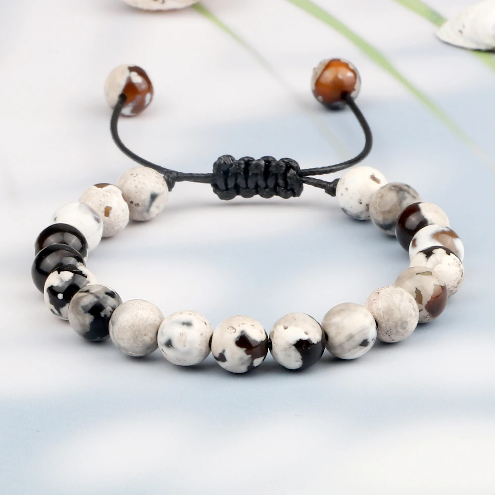 8mm Men Women Fire Agates Onyx Beads Bracelet Bangles Healing Natural Stone Chakra Prayer Charm Buddha Adjustable Jewelry Gifts Stone Bead Bracelet Natural Stone Bracelet Beaded Bracelet