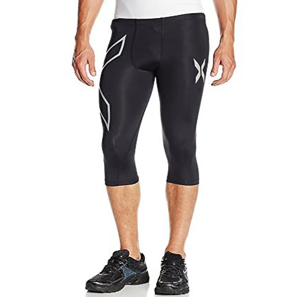 Мужские компрессионные штаны, шорты для спортзала, баскетбольные шорты, Капри, тренировочные быстросохнущие шорты для бега Chinlon, байкерские шорты