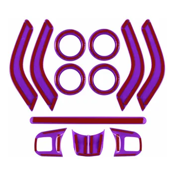 

12pcs Decoration Trims Kit For Jeep Wrangler JK 2011-2017 Purple Quality