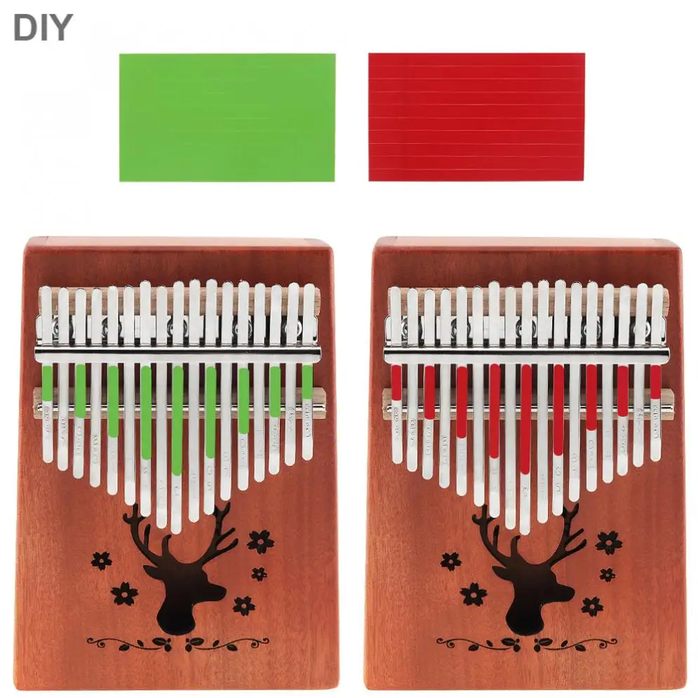 17 клавиш Kalimba лося звуковое отверстие одноплатный красное дерево большой палец пианино мини клавиатура инструмент с комплектными аксессуарами горячая распродажа