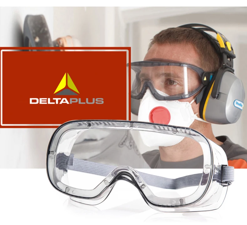 Deltaplus 101125 Protective Goggles Transparent Safety PC Glasses Ventilation Anti-splash Anti-impact Lab Visitor Eyeglasses (11)