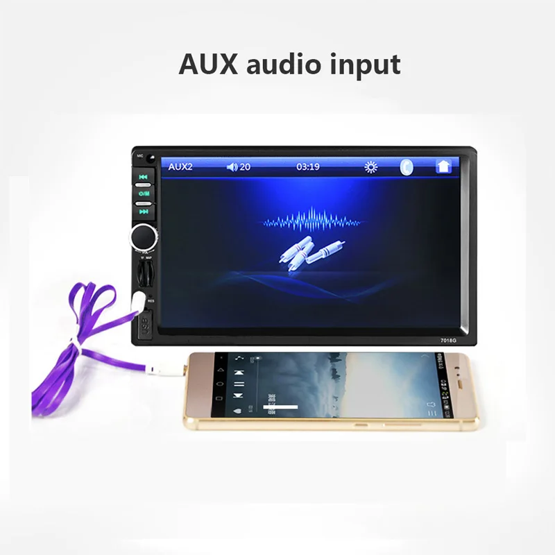 Multimedia Player Video Player 7" Car MP5 Player Audio Automobile GPS Navigation Function Bluetooth 2Din