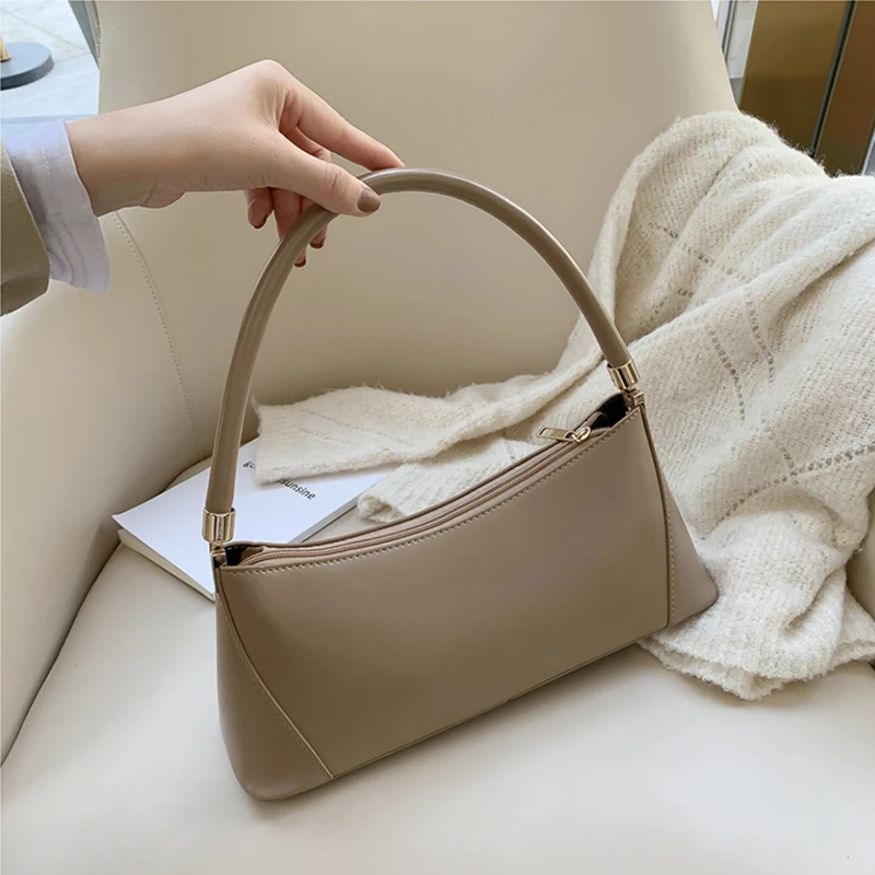 

Small PU Leather Shoulder Bags For Women 2020 Summer Solid Color Handbag Female Luxury Design Travel Hand Bags