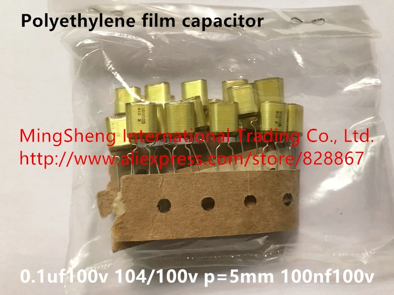 

Original new 100% polyethylene film capacitor 0.1uf100v 104/100v p=5mm 100nf100v (Inductor)