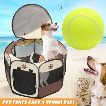 

Portable Folding Pet Tent Dog House Octagonal Cage For Cat Tent Playpen Puppy Kennel Easy Operation Fence Outdoor Big Dogs House