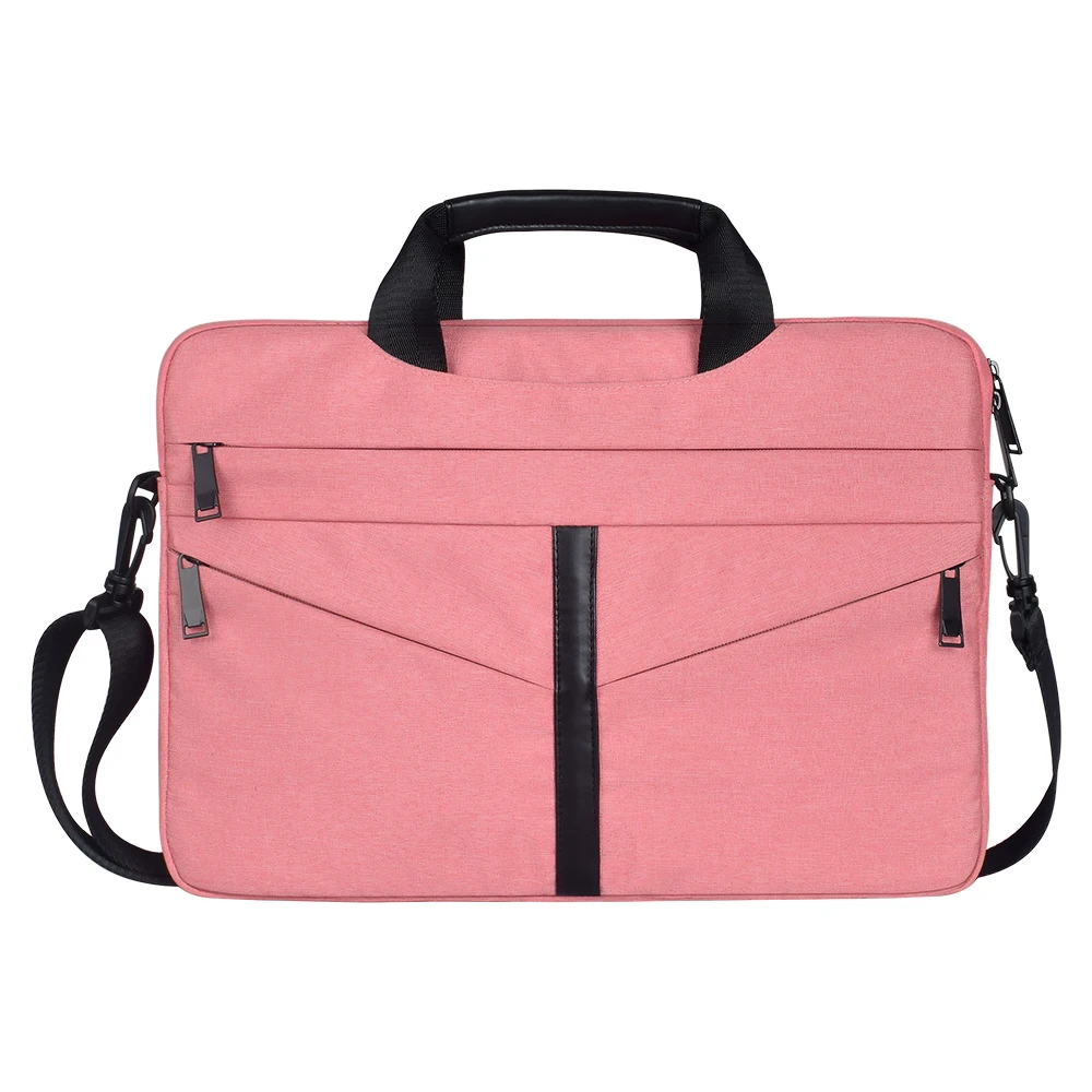 Универсальная сумка для ноутбука 13 13,3 14 15 15,4 15,6 дюймов, сумка-мессенджер для ноутбука, сумка на плечо, портфель, чехол для Macbook hp DELL - Цвет: Розовый