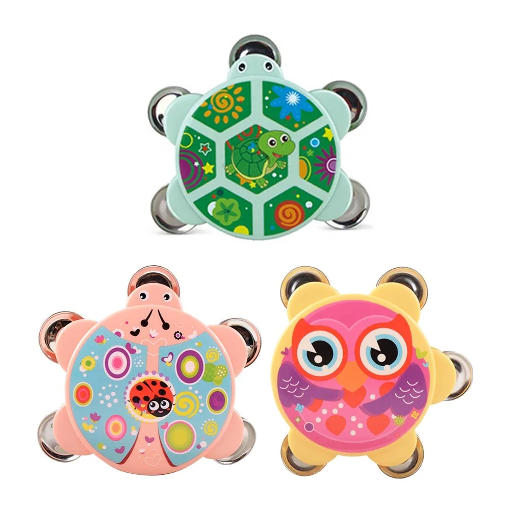 Baby Toys Pat Hand Tambourine Children Rattle Early Education Puzzle Musical Instrument Tool - Цвет: Colorful