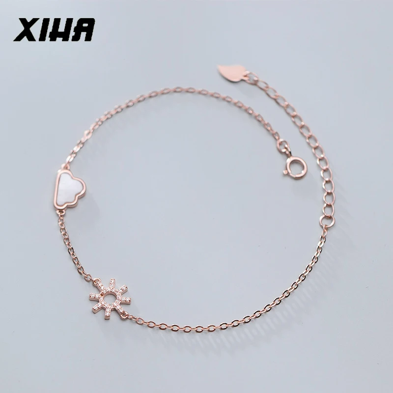 XIHA 925 браслеты из стерлингового серебра солнце облако кубического циркония серебряный женский браслет сестры подарки на день рождения оптом много