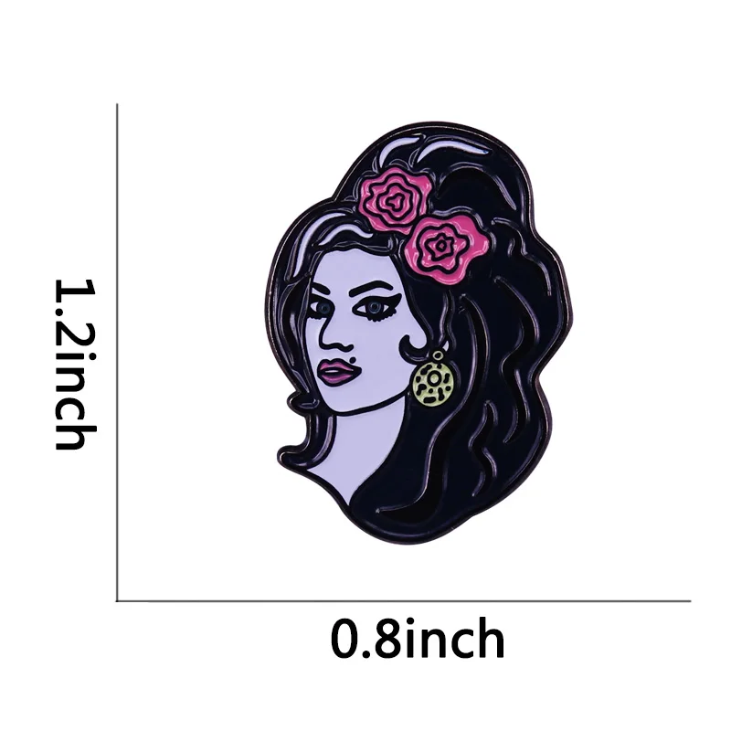 Amy Winehouse Enamel Pin Art Pin Lapel Brooch Musician Female Celebrity Gift Amy Winehouse Enamel Pin Art Pin Lapel Brooch Musician Female Celebrity Gift