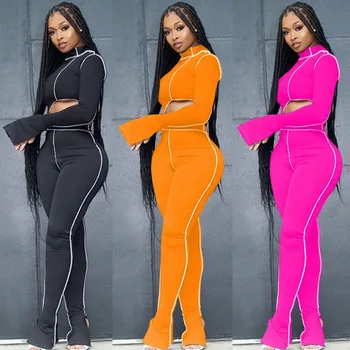 

two piece 2020 Summer New Suit Cool Line Slimming Sports Suit European and American Fashion Women's Clothing women tracksuit