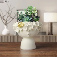 Fairy Garden Flower Vase Flower Pot Resin Figurines Modern Decor Desktop Storage Ornaments Wreath Girly Abstract Sculpture 1
