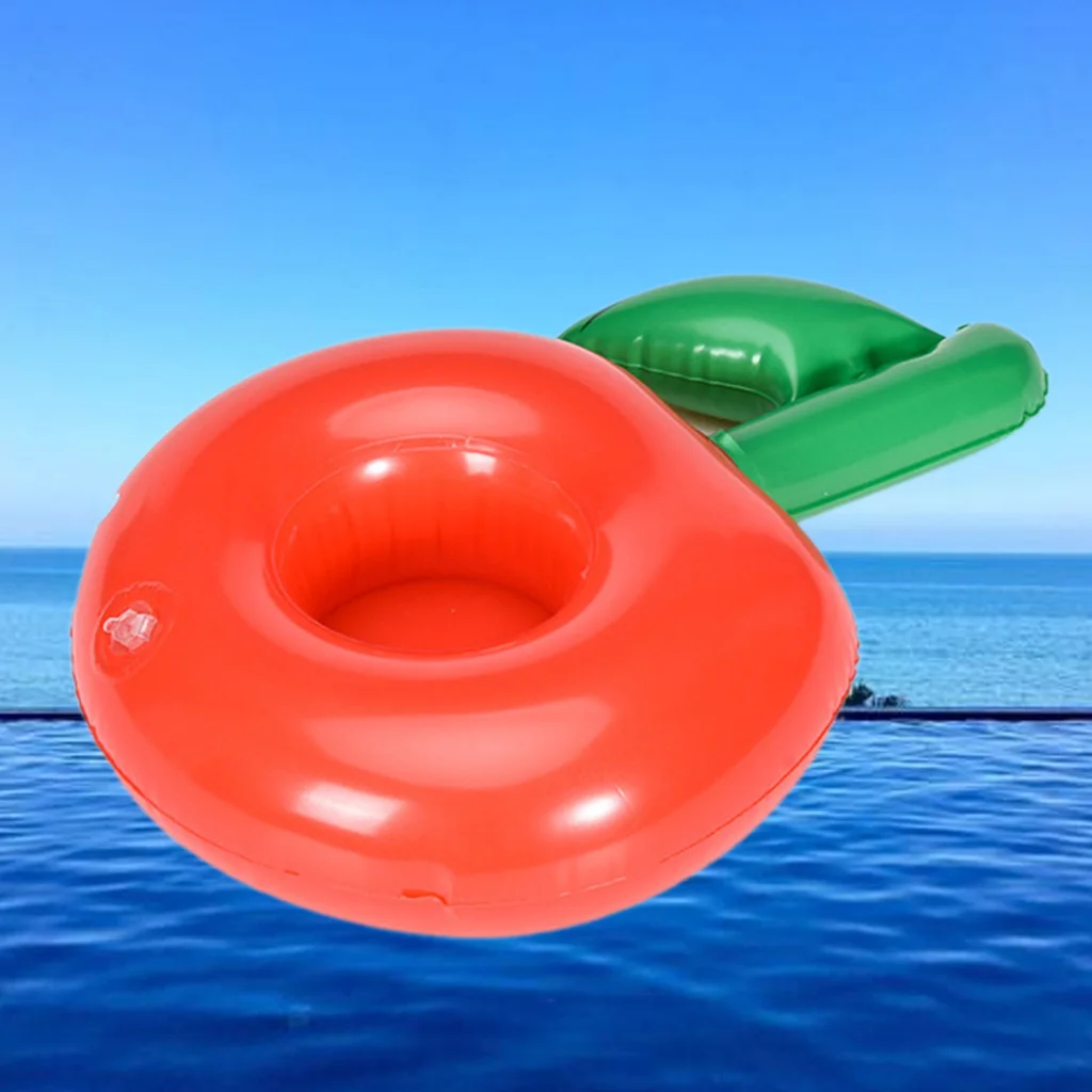 Cute Drink Bottle Seat Cherry Cup Holder Kids Water Beach Toy Floating Inflatable Coasters