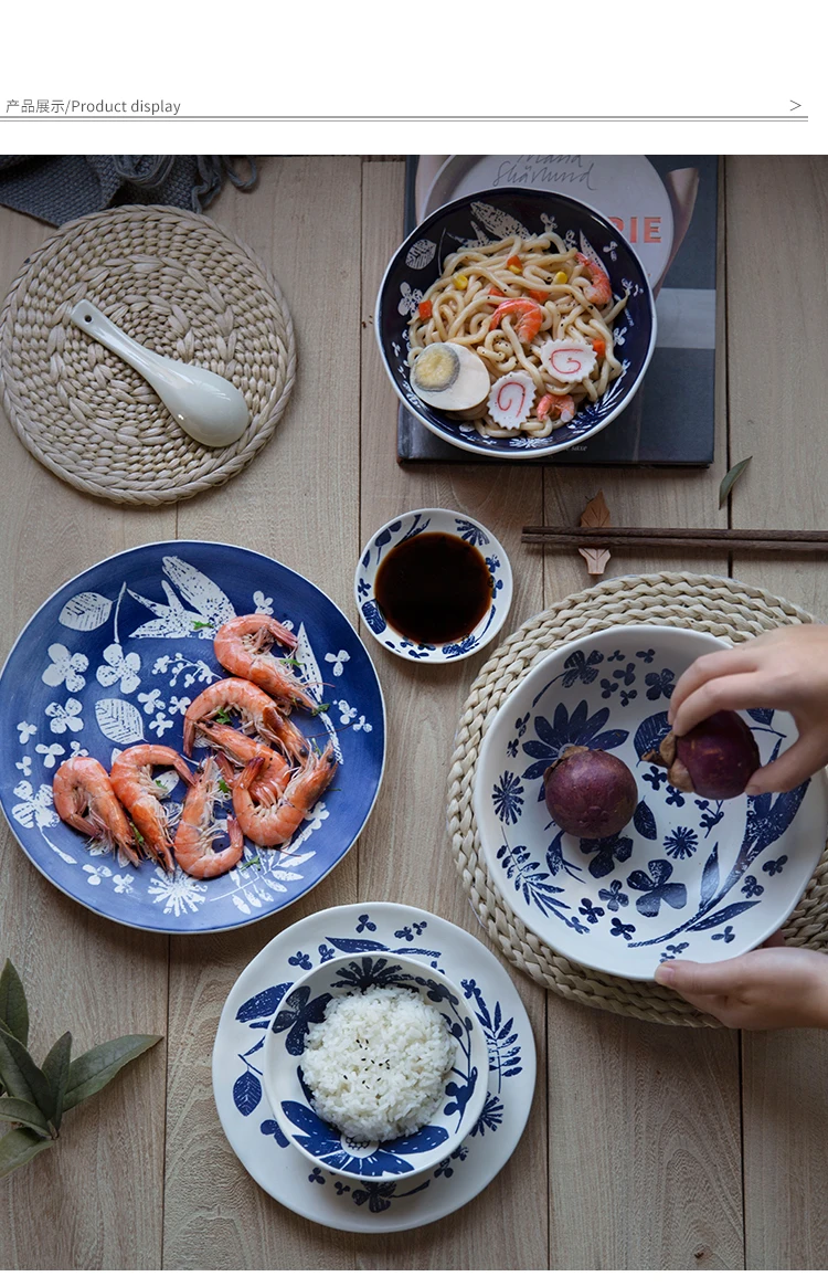 Ручная нарисованная Орхидея миски керамическая посуда бытовые миски для риса лапша супница и овощные блюда