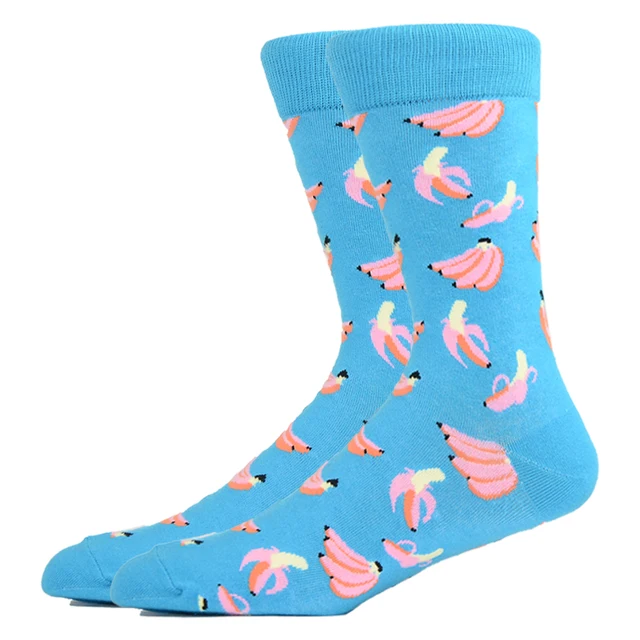 Burger Pizza Sushi Males Socks Fashion Cute Series Korean Harajuku Cartoon Funny Women Happy Cotton Cool Middle Tube Socks HK11045-7