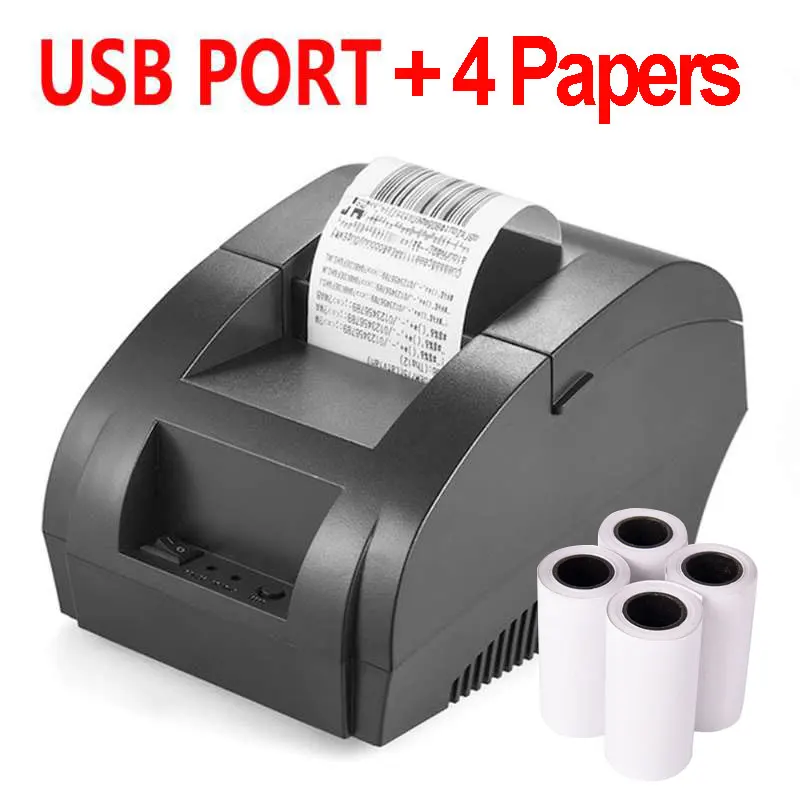 best small photo printer Thermal Receipt Printer 58mm POS Printer Bluetooth USB For Mobile Phone Android iOS Windows For Supermarket and Store instant photo printer Printers