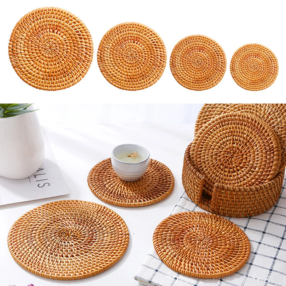 Wood Tree Shape Placemats Bar Home Decor Non-slip Coaster Set Wood Placemats  Table Mat Round Cup Pad - AliExpress